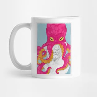 Octopus with Greek sculpture Mug